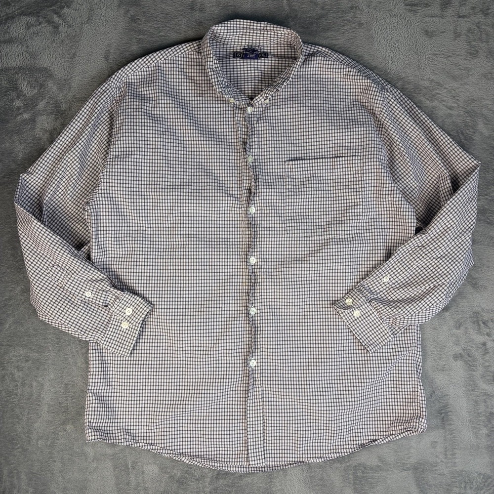 Structure Vintage 90s Button Up Shirt Men's M Plaid 100% Cotton Long Sleeve